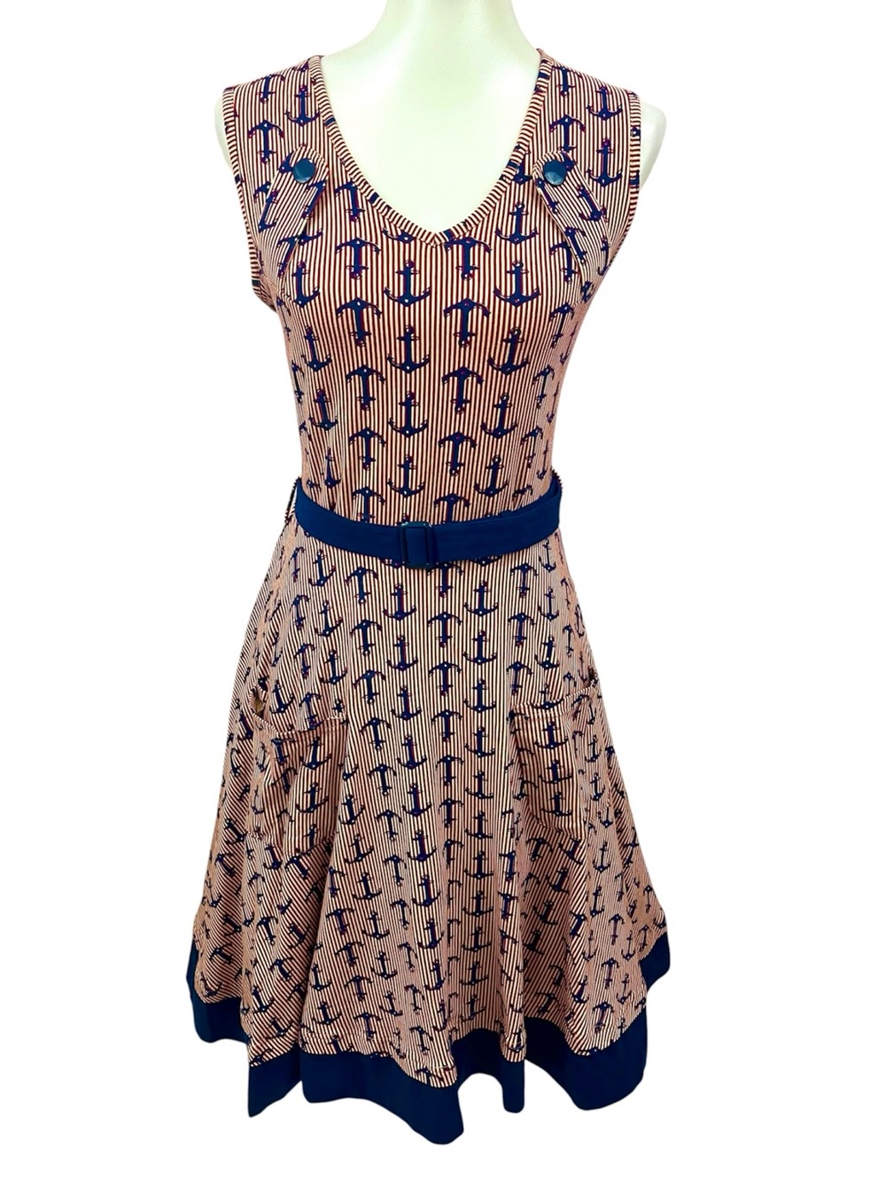 Effie’s Heart Modcloth Retro Vintage Napoli Swing Dress Anchors Away Sailor